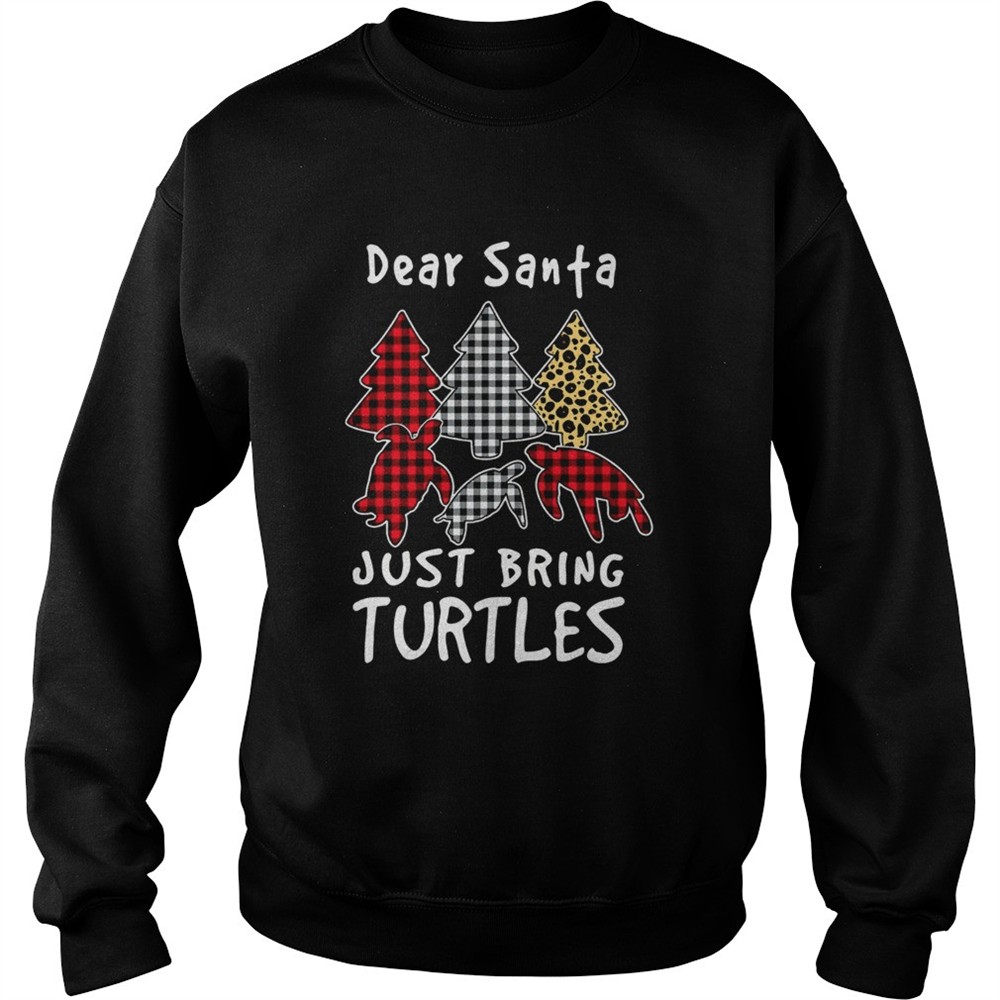Dear Santa Just Bring Turtles Plaid Christmas Tree shirt