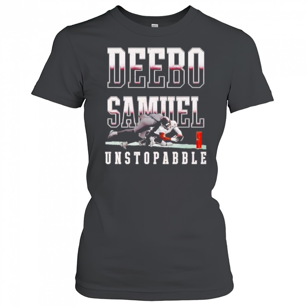 deebo-samuel-unstoppable-football-player-reaching-for-pylon-shirt-9keuzpzi Deebo Samuel Unstoppable football player reaching for pylon shirt