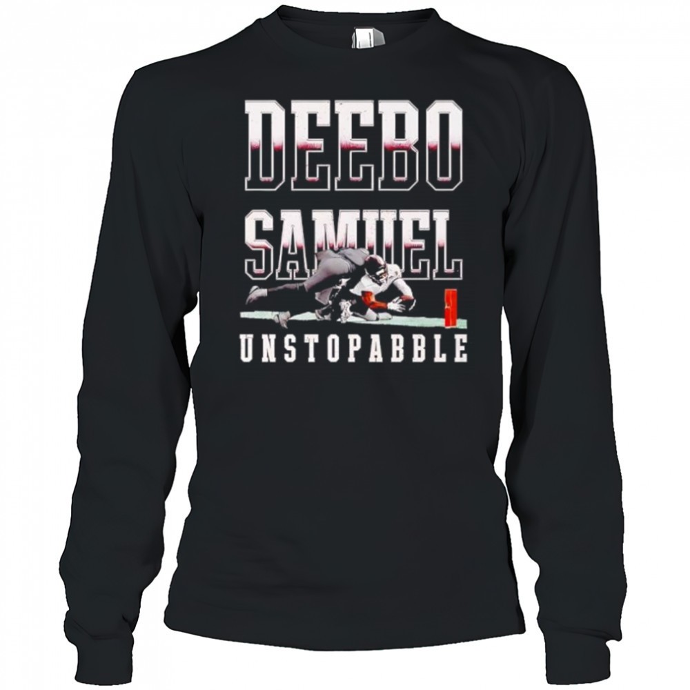 deebo-samuel-unstoppable-football-player-reaching-for-pylon-shirt-9keuzpzi Deebo Samuel Unstoppable football player reaching for pylon shirt