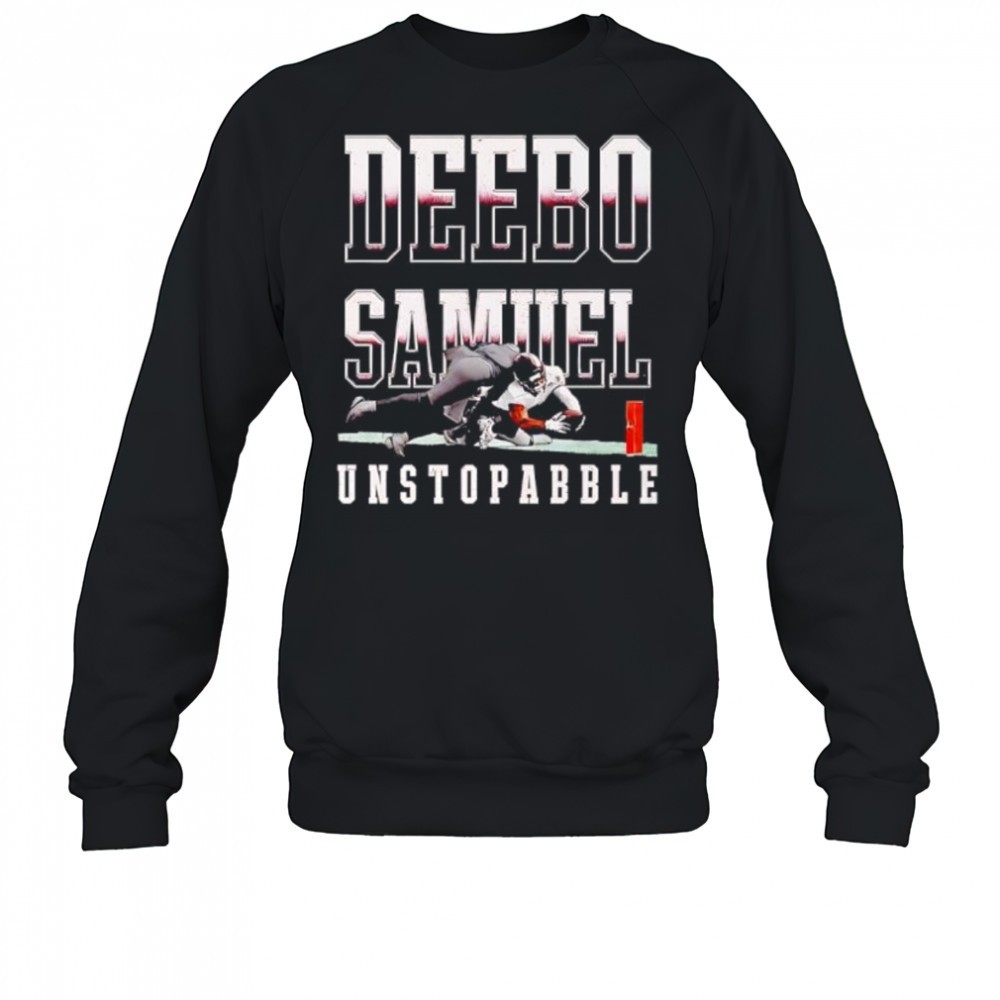 deebo-samuel-unstoppable-football-player-reaching-for-pylon-shirt-9keuzpzi Deebo Samuel Unstoppable football player reaching for pylon shirt