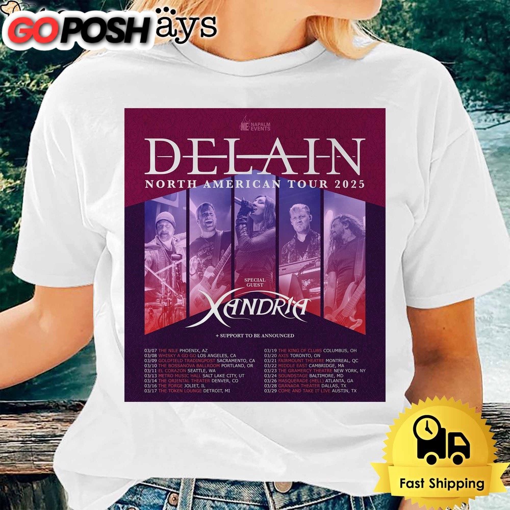 Delain North American Tour 2025 With Special Guest Xandria Schedule Unisex T-Shirt