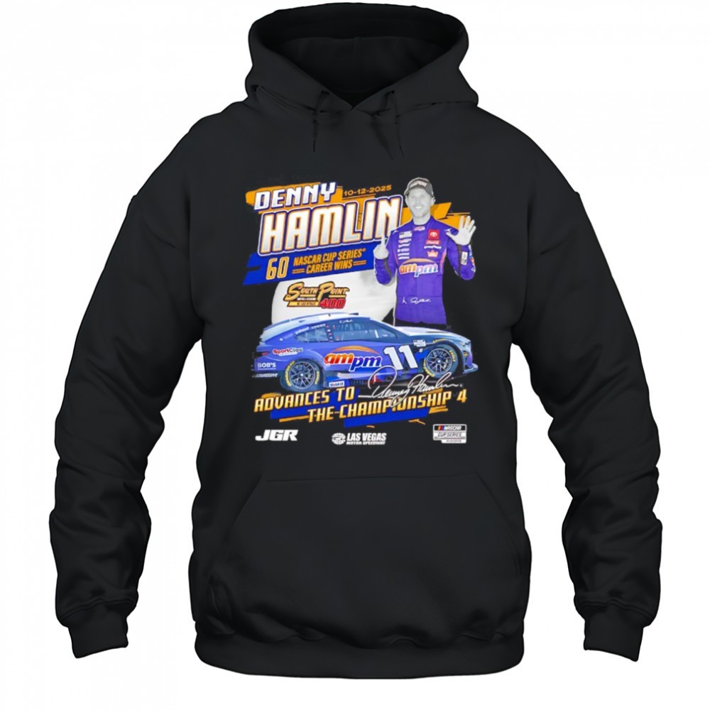 Denny Hamlin Checkered Flag Sports 2025 South Point 400 Race Winner shirt
