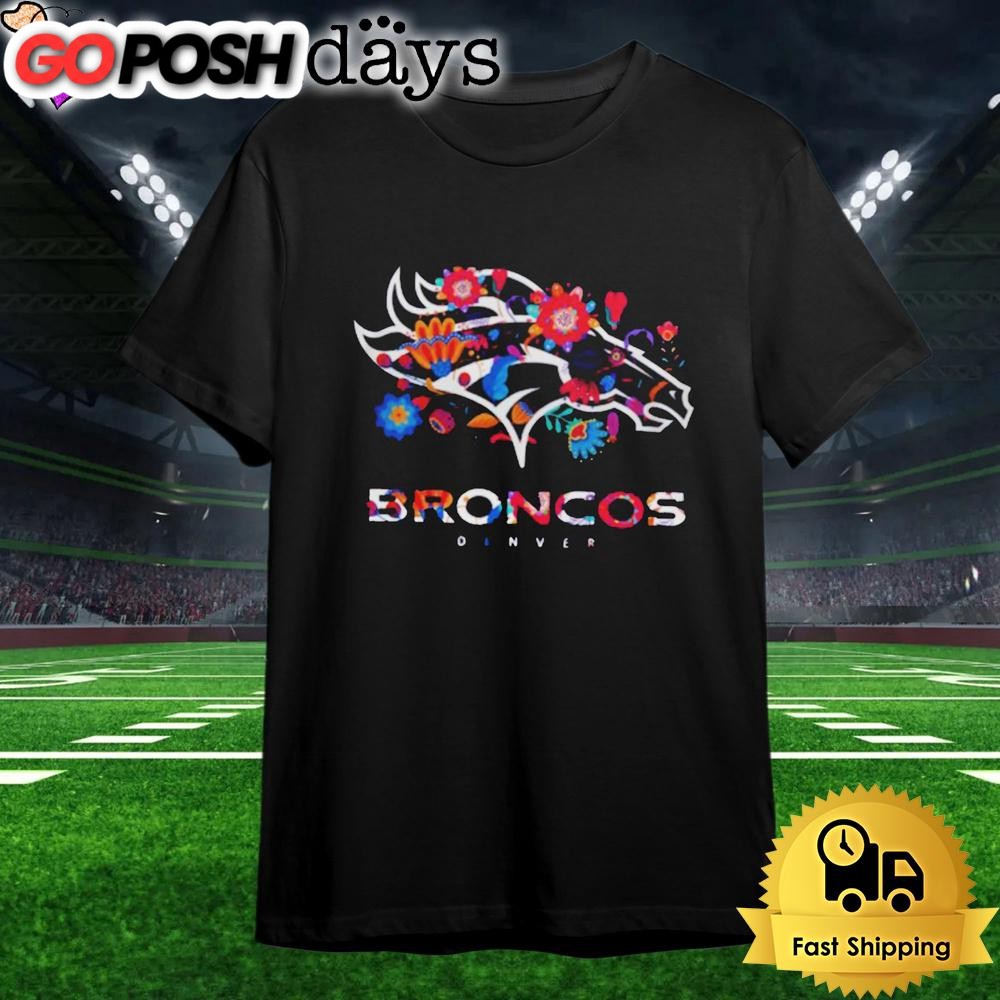 Denver Broncos Dia De Los Muertos T Shirt