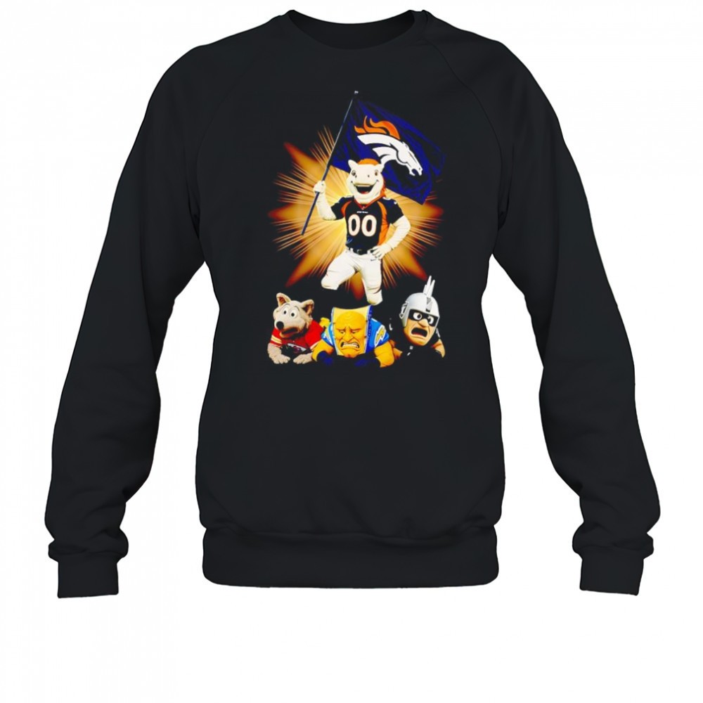 denver-broncos-mascot-standing-with-flag-shirt-t209oswg Denver Broncos mascot standing with flag shirt