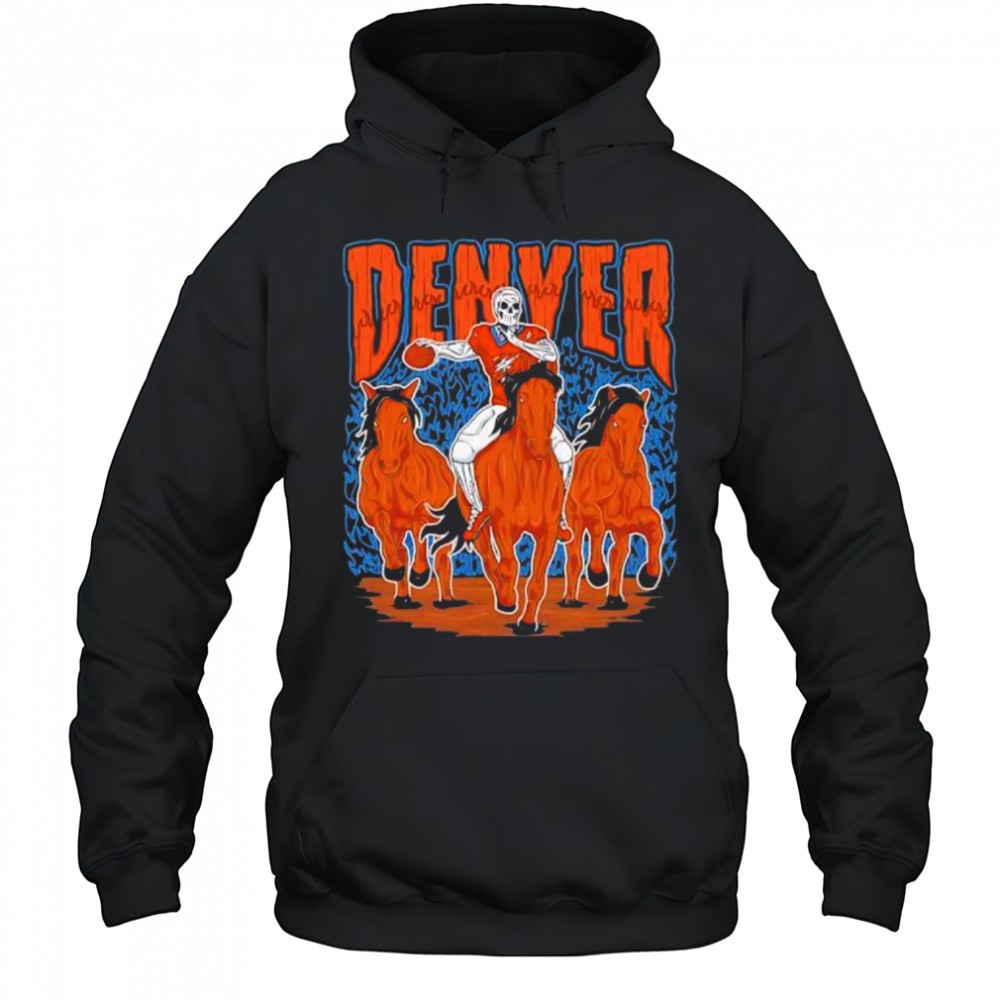 Denver Broncos Skeleton Player Riding Horses shirt