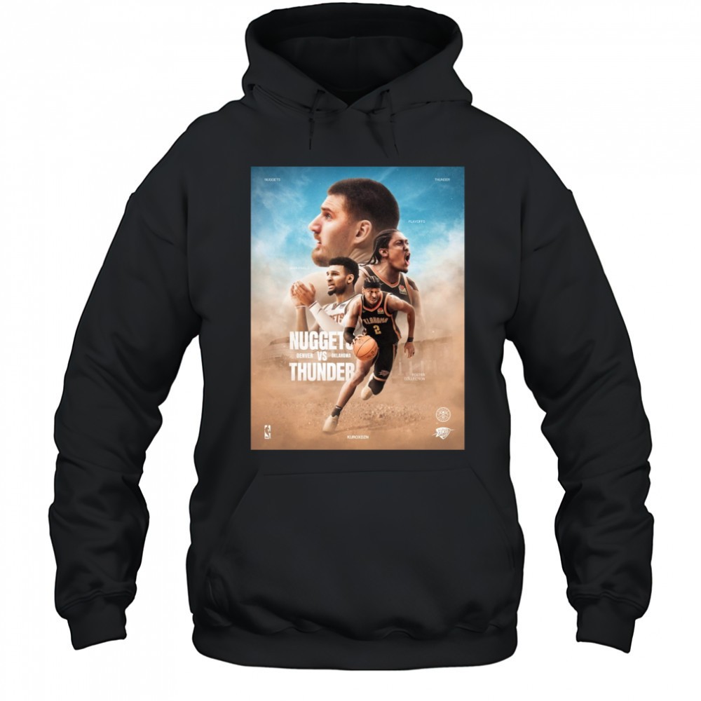 Denver Nuggets Vs Oklahoma City Thunder Playoffs 2025 Poster Collection t-shirt