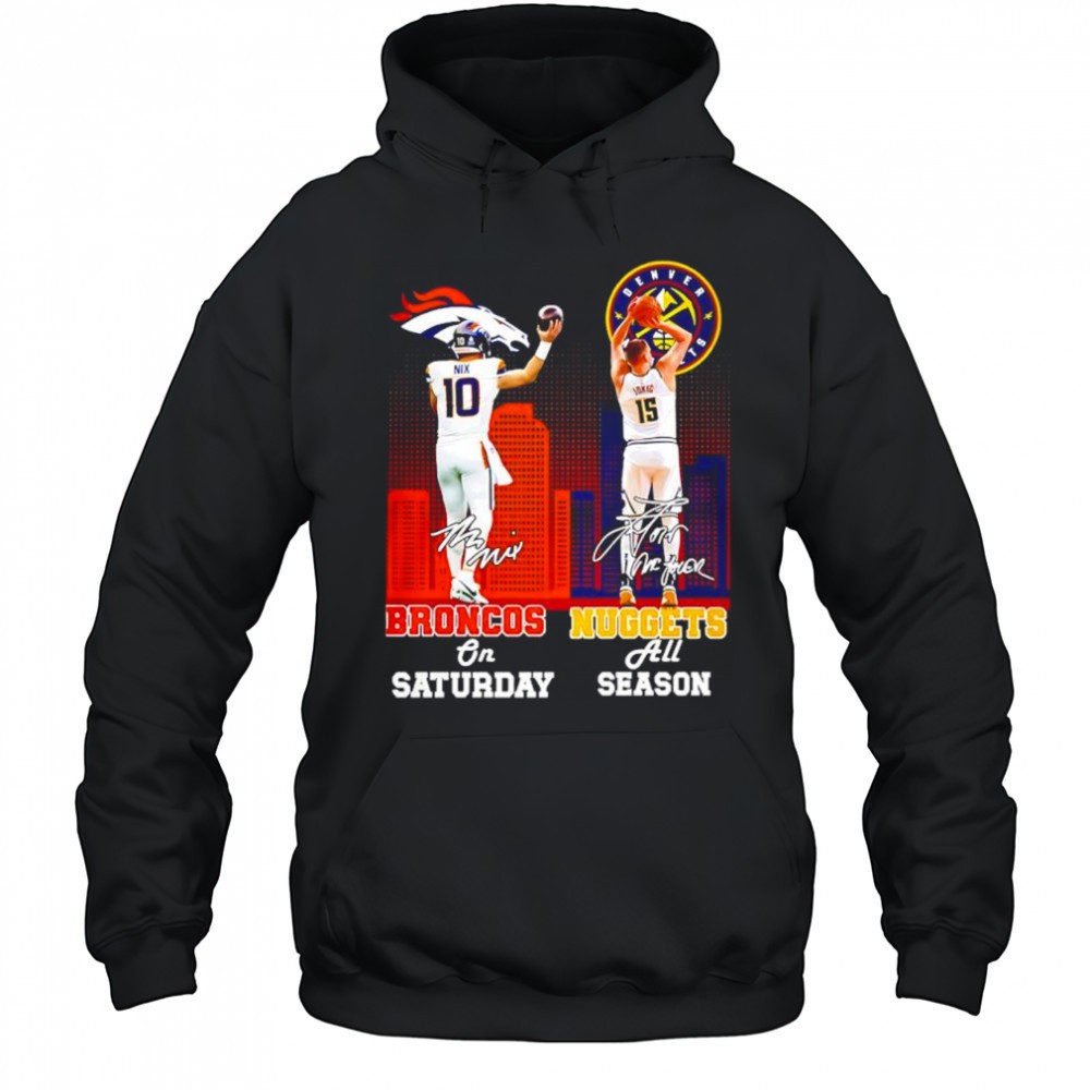 Denver sports Russell Wilson Broncos on Saturday & Nikola Jokić Nuggets all Season shirt