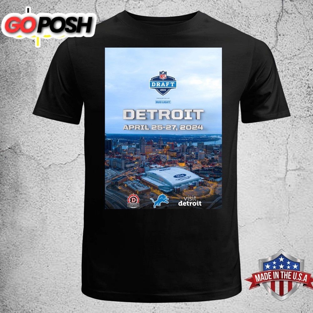Detroit For The NFL Draft 2025 Black T-shirt