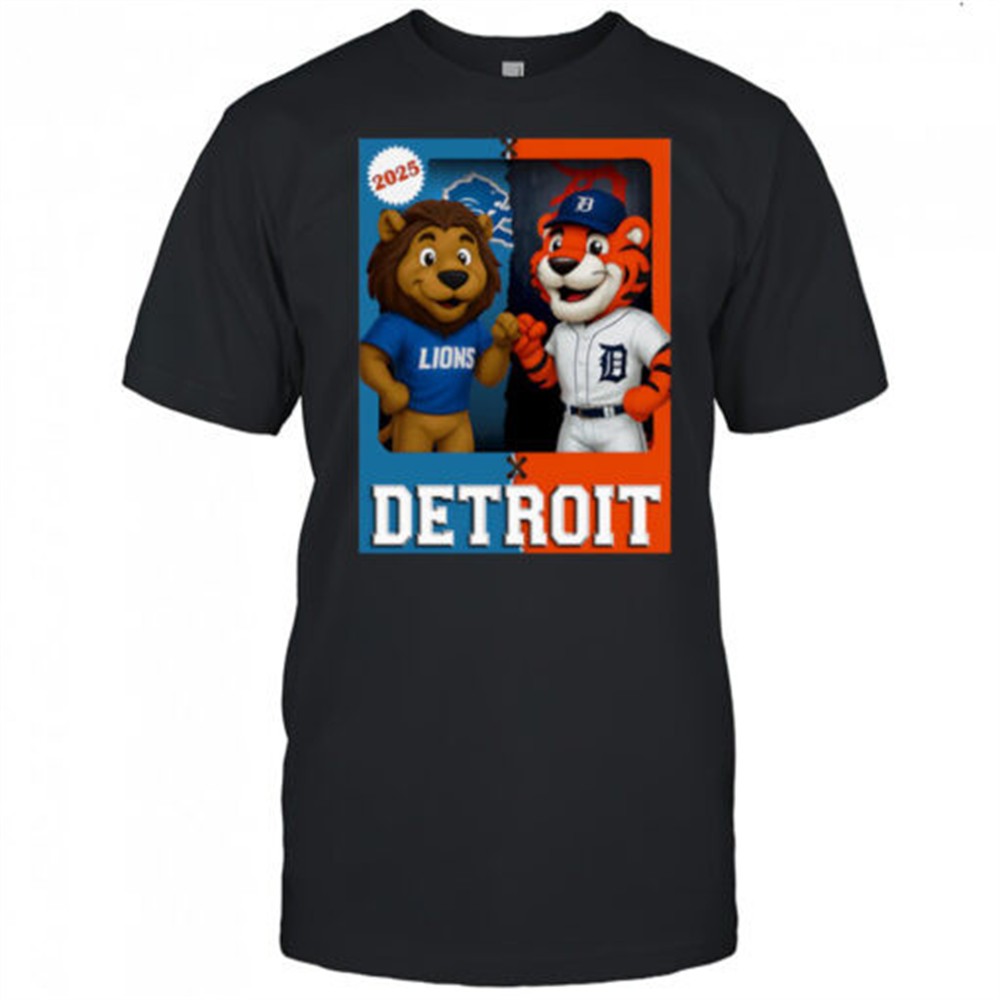 detroit-lions-and-detroit-tigers-mascot-play-card-shirt-32snwdwt Detroit Lions and Detroit Tigers mascot play card shirt