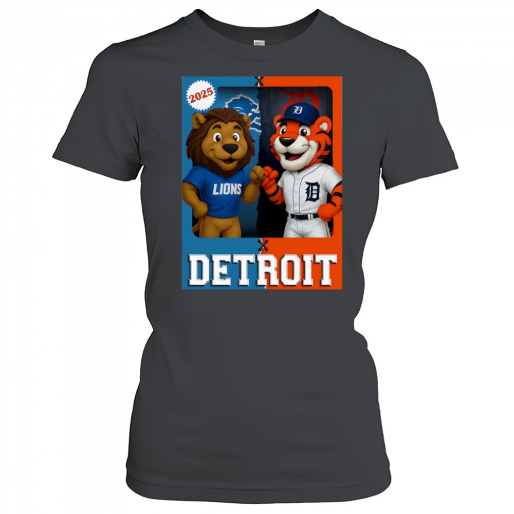 detroit-lions-and-detroit-tigers-mascot-play-card-shirt-32snwdwt Detroit Lions and Detroit Tigers mascot play card shirt