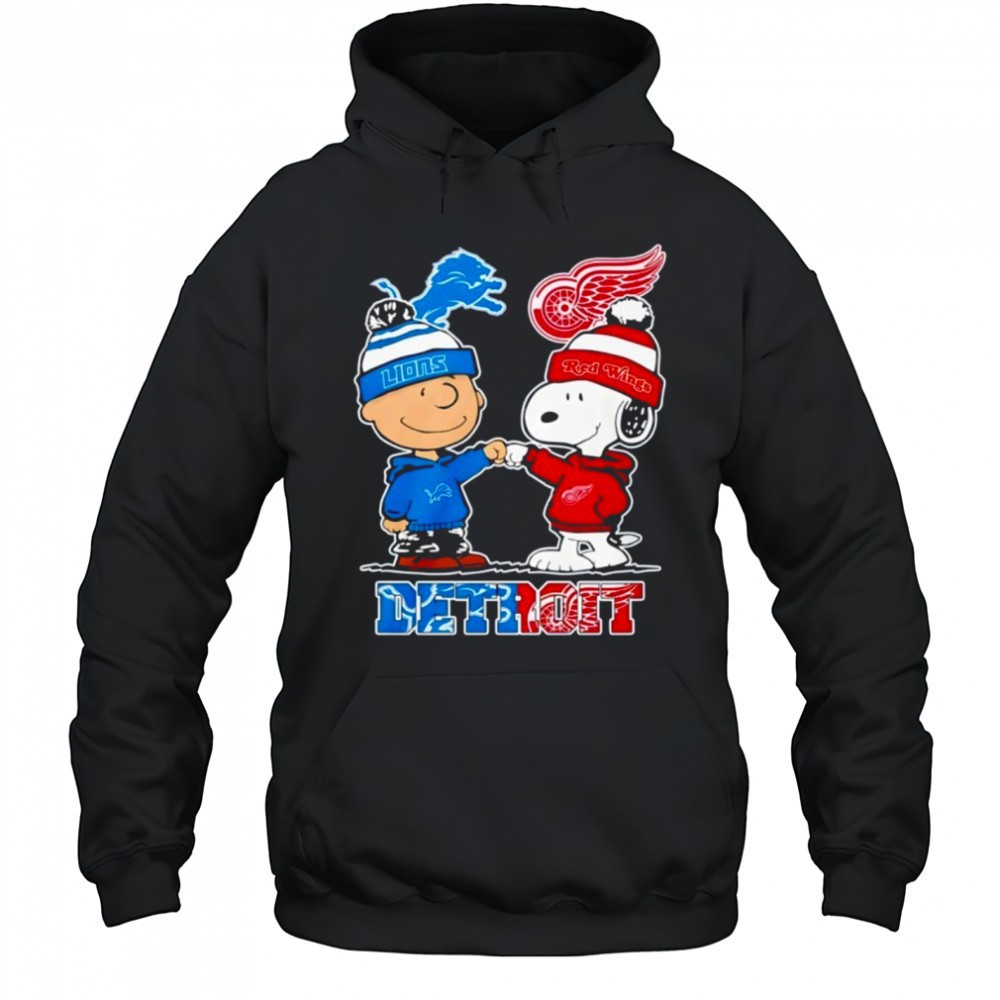 Detroit Lions And Red Wings Snoopy Charlie Brown shirt
