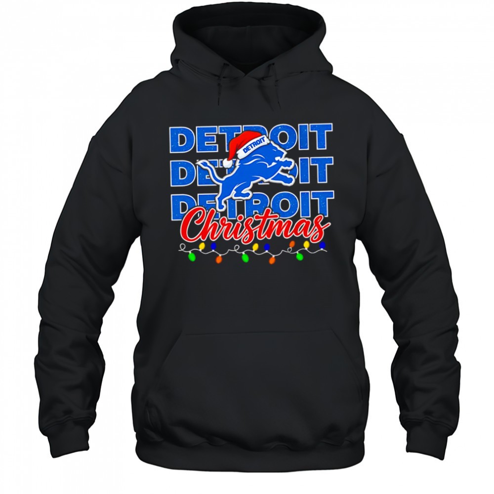 Detroit Lions Christmas lights repeat shirt