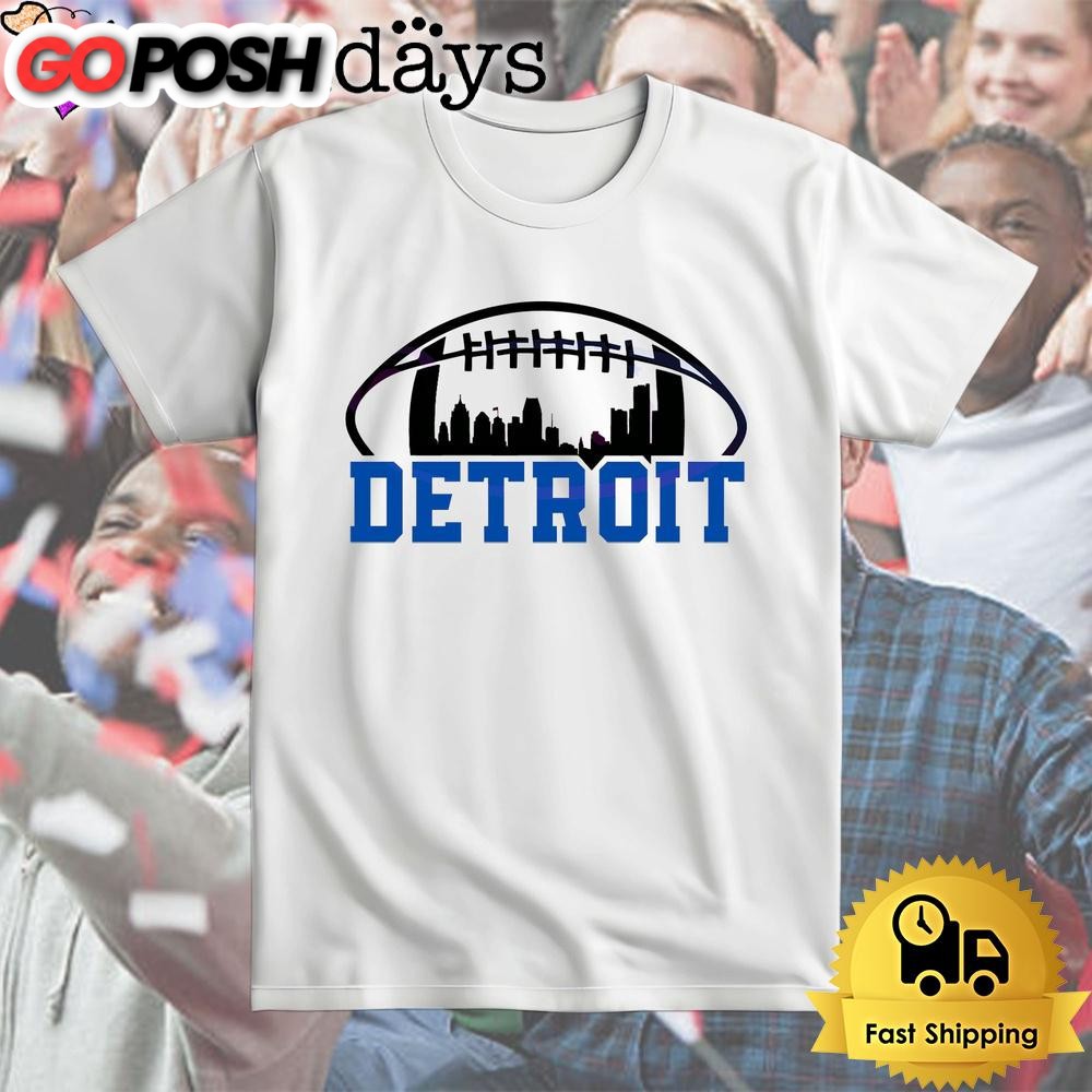 Detroit Lions Football Superbowl City Skyline T Shirt