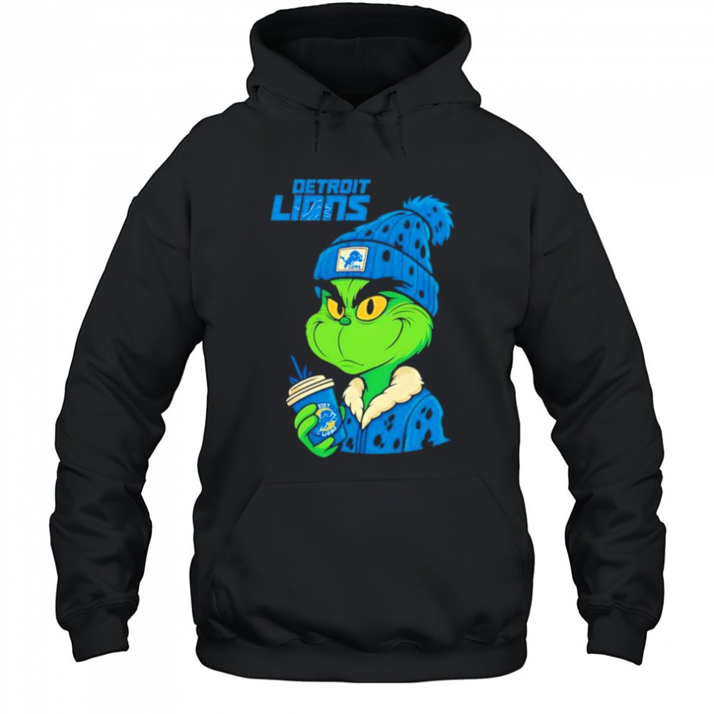 Detroit Lions Grinch with Christmas hat logo shirt