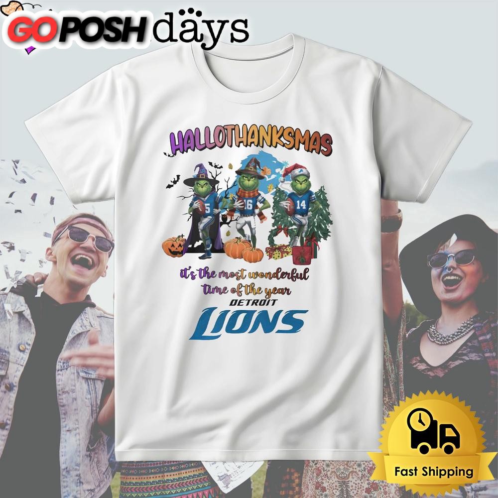 Detroit Lions Hallothanksmas T Shirt