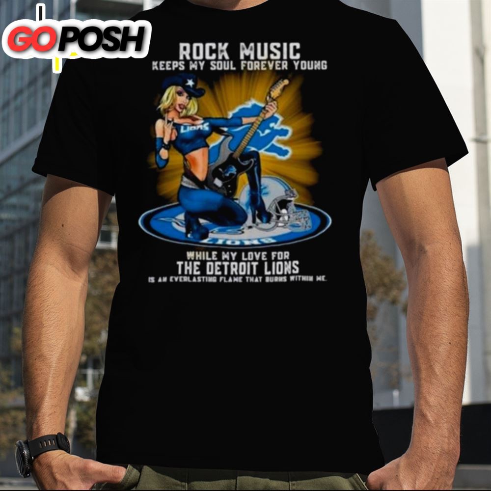 Detroit Lions Rock Music Keep My Soul Forever Young 2025 Shirt