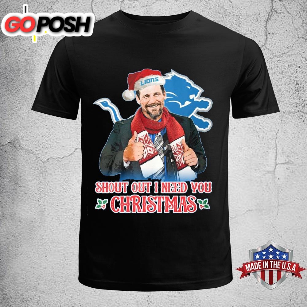 Detroit Lions Shout Out Need You Christmas Unisex T-Shirt