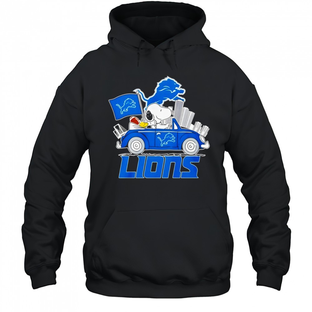 Detroit Lions x Snoopy and Woodstock drive car shirt