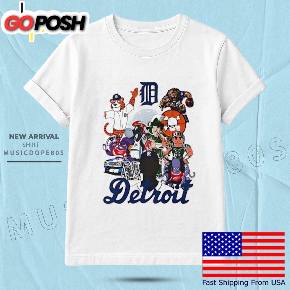 Detroit Mascots Sports Team T Shirt