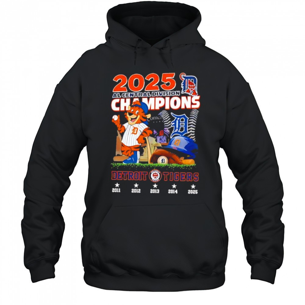 Detroit Tigers mascot 2025 AL Central Division Champions shirt