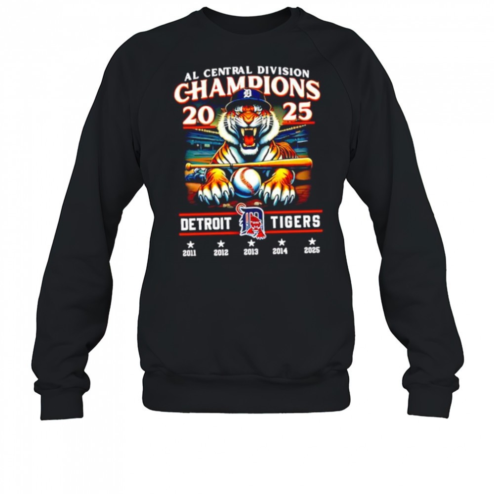 detroit-tigers-mascot-al-central-division-champions-2025-shirt-vu9x0udw Detroit Tigers mascot AL Central Division Champions 2025 shirt