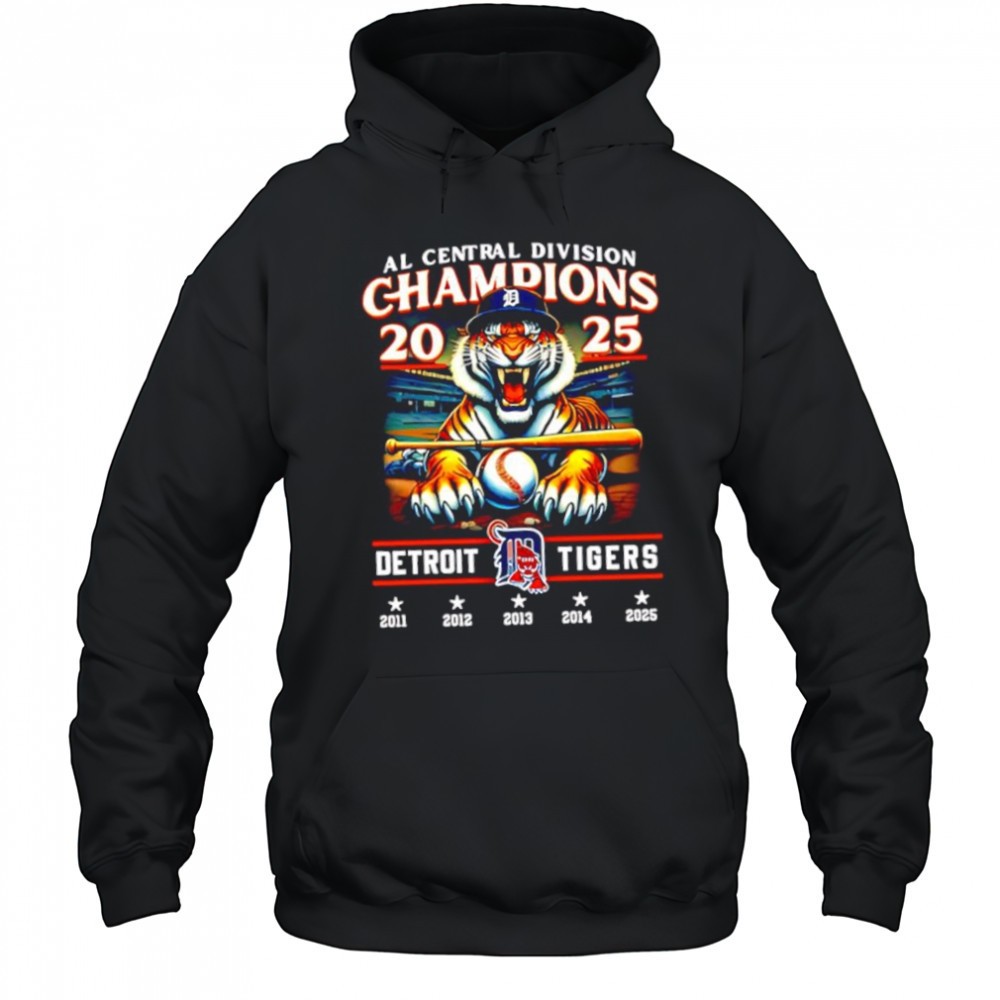 Detroit Tigers mascot AL Central Division Champions 2025 shirt
