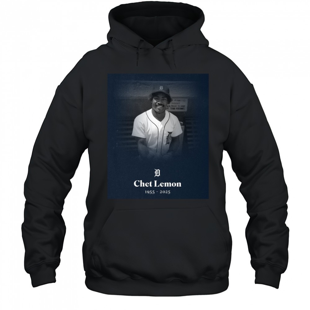 Detroit Tigers Mourning The Passing Of Chet Lemon 1955-2025 Poster t-shirt