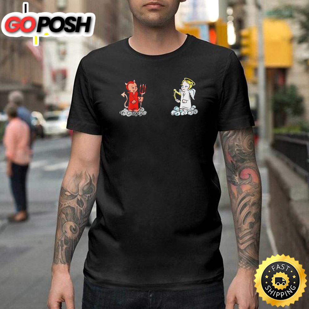 Devil Angel Valentine Funny Graphic Tees Women Or Men Happy Valentines Day Unisex T-shirt