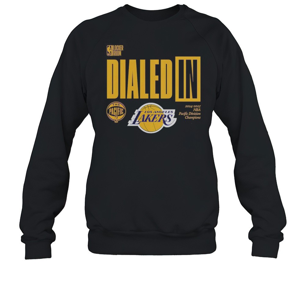 Dialed In Los Angeles Lakers TeeWorksUSA 2025 Pacific Division Champions Shirt