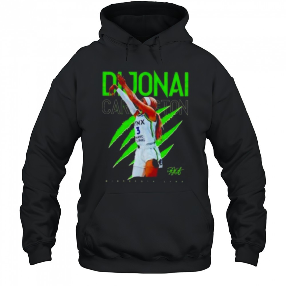 Dijonai Carrington jump shot Minnesota Lynx shirt