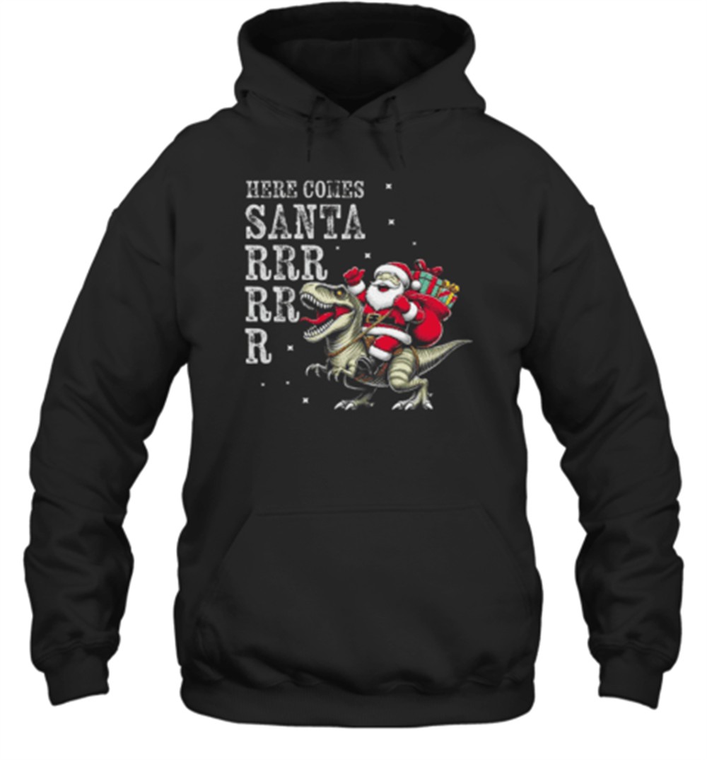 Dinosaur Santa Funny Christmas Present Teens And Boys Essential T-Shirt