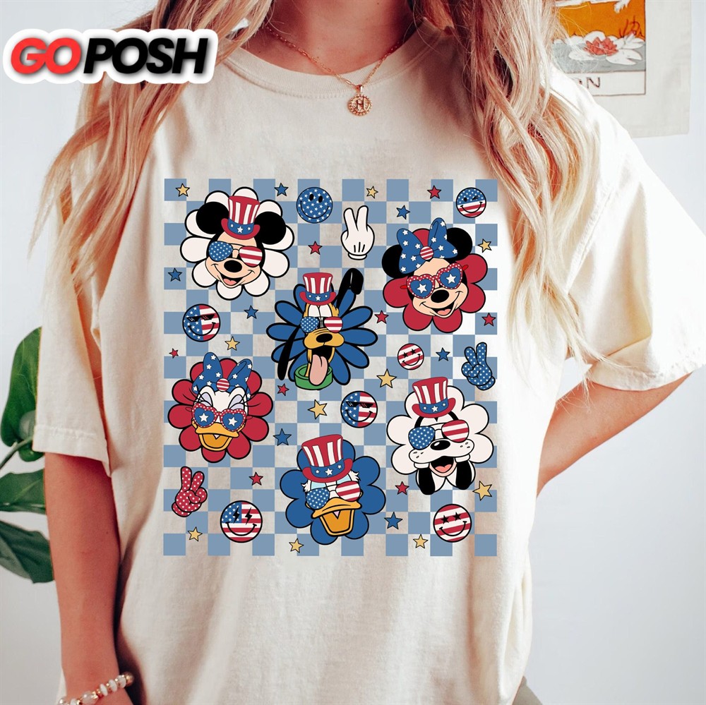Disney 4th Of July Independence Retro Mickey And Friends Shirt