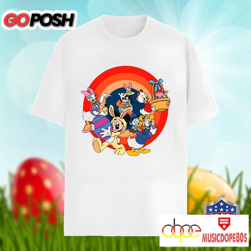 Disney Characters With Easter Eggs Bunny Unisex Shirt