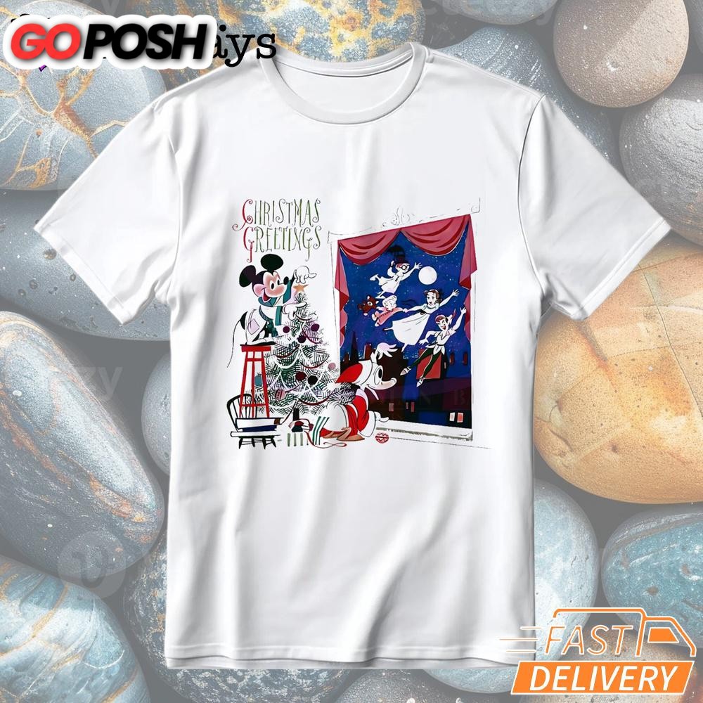 Disney Christmas Mickey Donald Duck Peter Pan T-Shirt