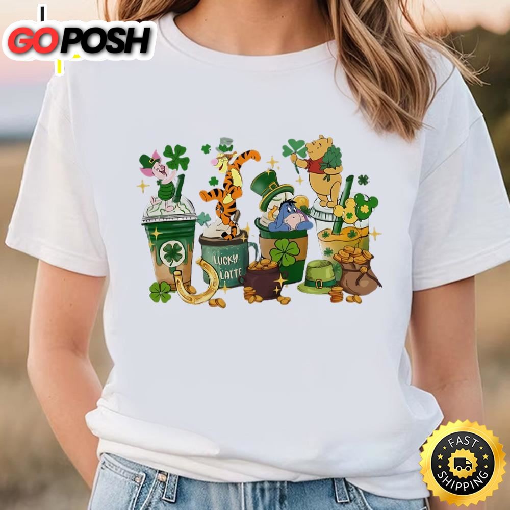 Disney Coffee St Patricks Day Shirt, Winnie the Pooh Coffee Latte…
