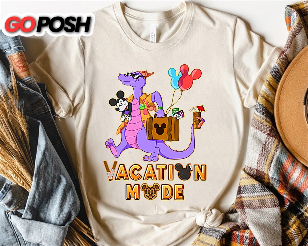 Disney Epcot Funny Figment And Mickey Mouse Vacation Mode Shirt