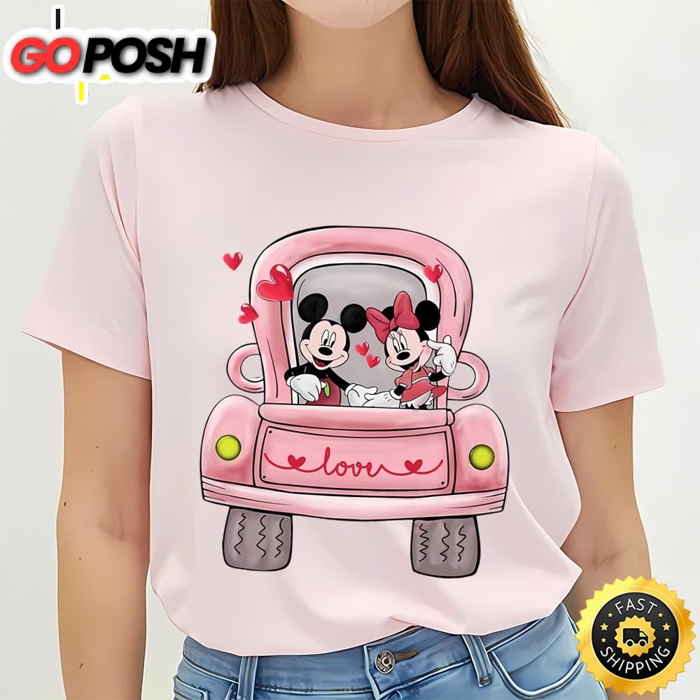 Disney Happy Valentines Truck Mickey And Minnie Valentine Shirt