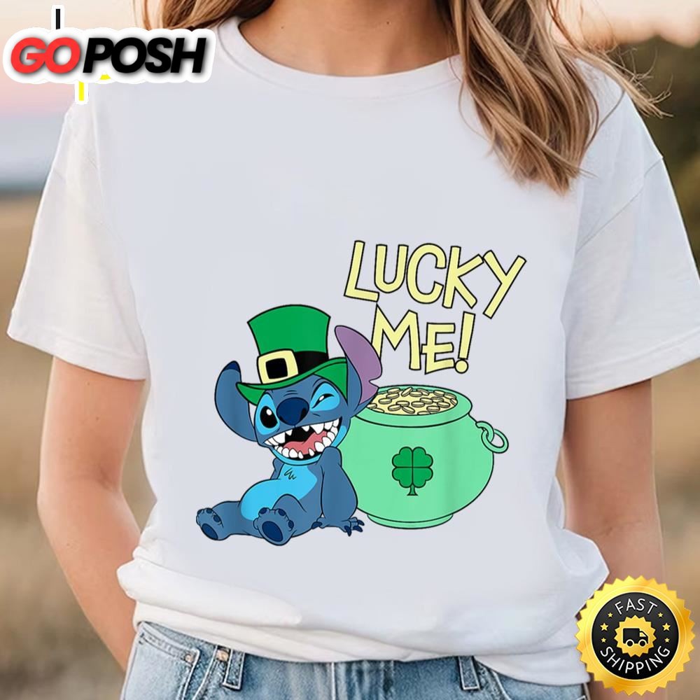 Disney Lilo And Stitch Lucky Me Stitch St Patrickâ€™s Day T-Shirt