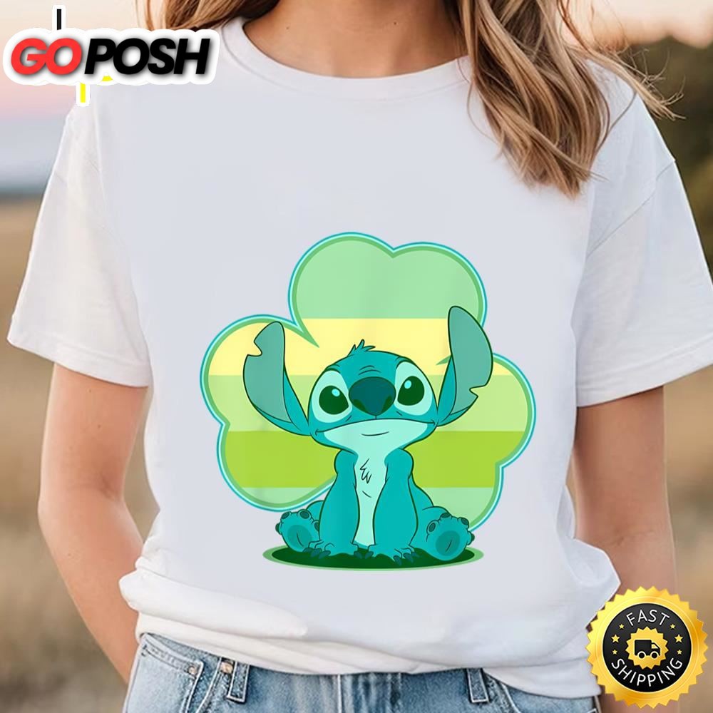 Disney Lilo And Stitch St. Patricks Day Stitch Clover T-Shirt