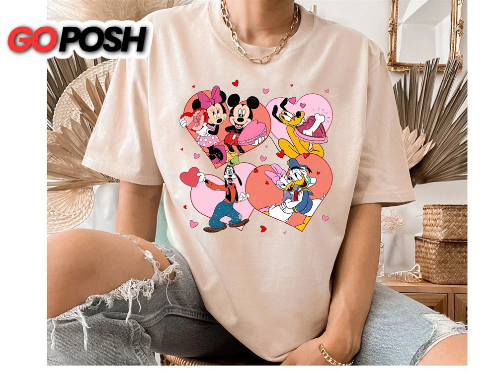 Disney Mickey And Friends Valentines Day Matching Tee Sweatshirt
