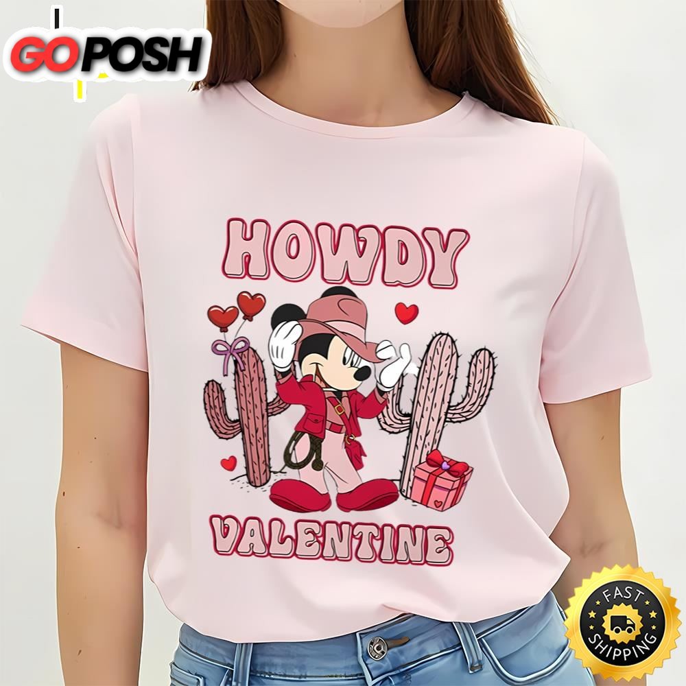 Disney Mickey Cowboy Howdy Valentine Shirt