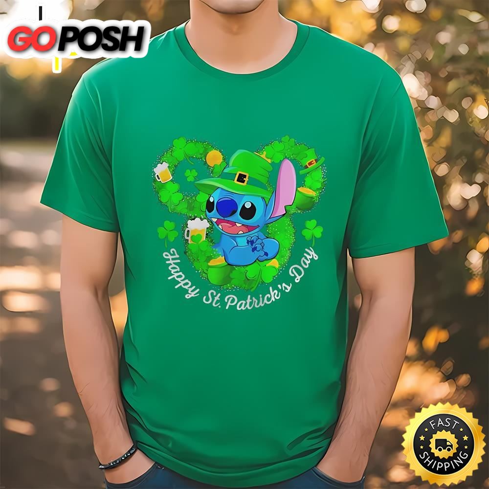 Disney Mickey Stitch Irish Stitch Happy St. Patricks Day Shirt
