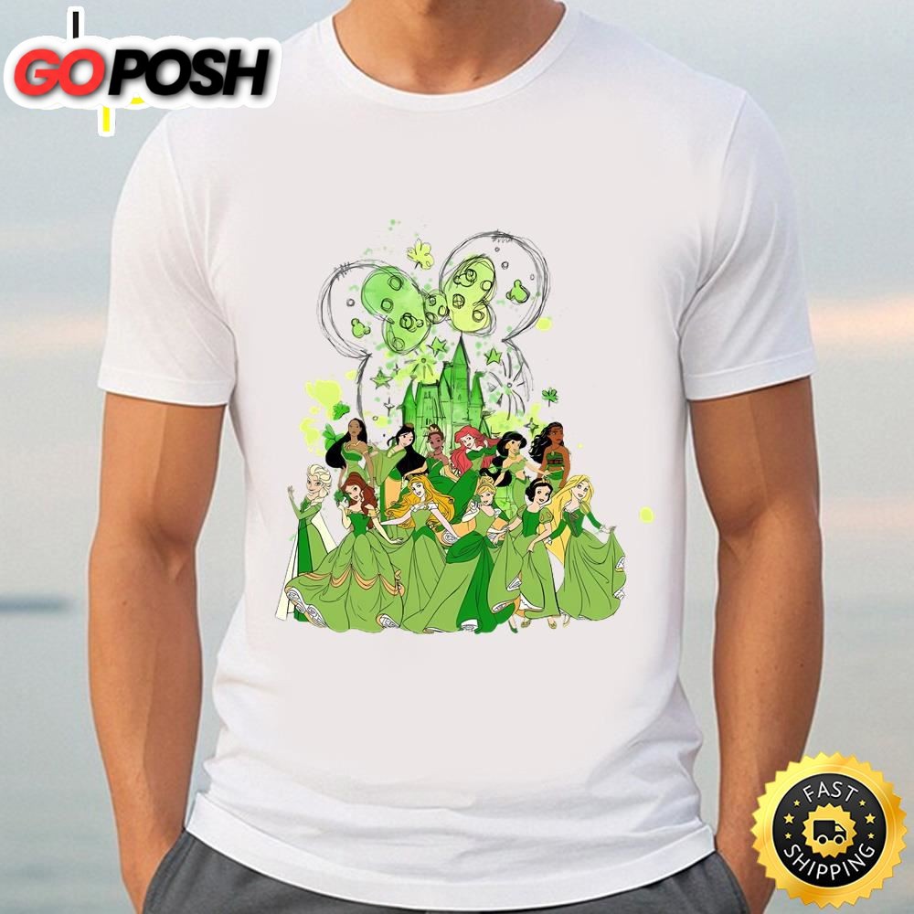 Disney Princess St Patricks Day T-Shirt, Disney Princess Shamrock…