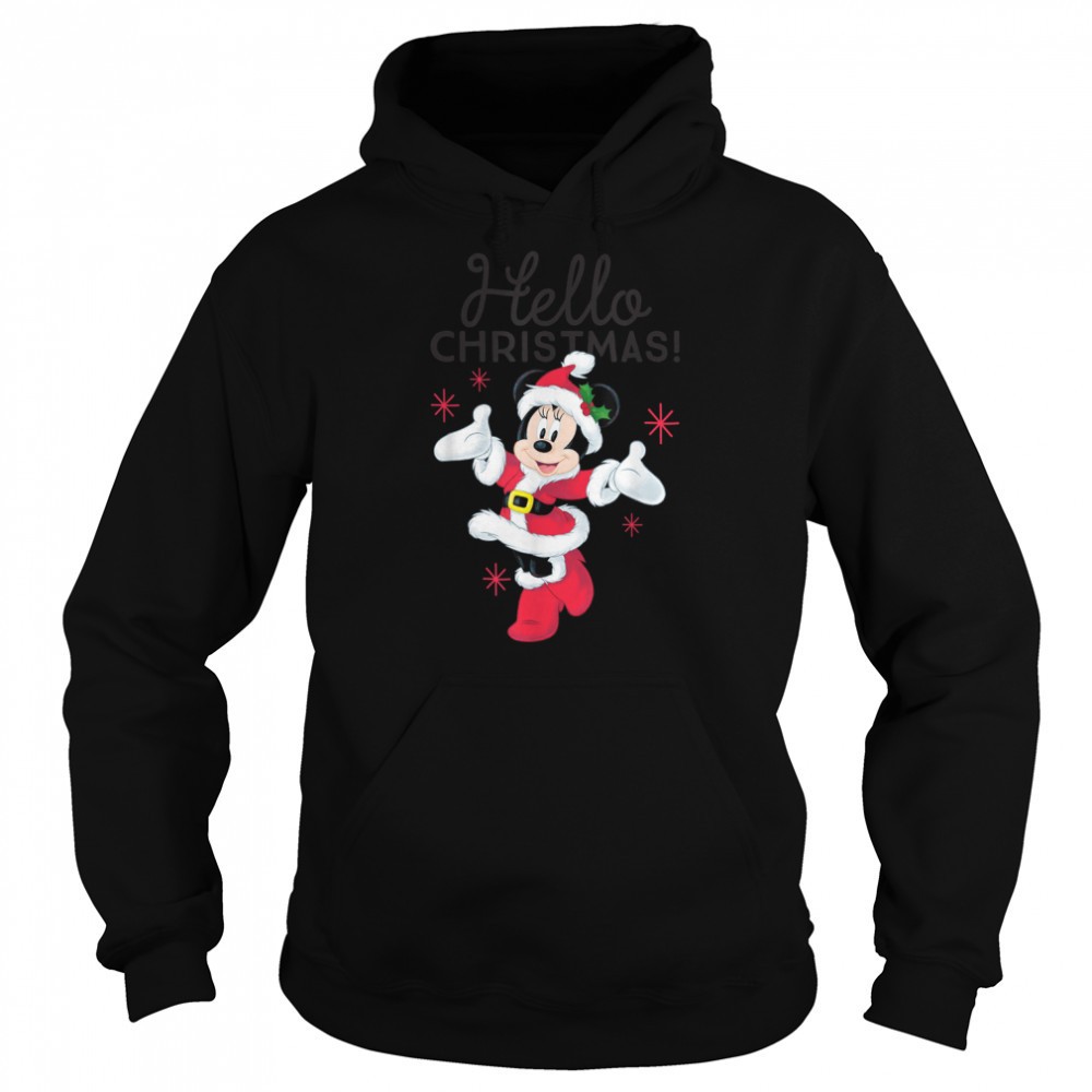 Disney Santa Minnie Mouse Hello Christmas Holiday T-Shirt