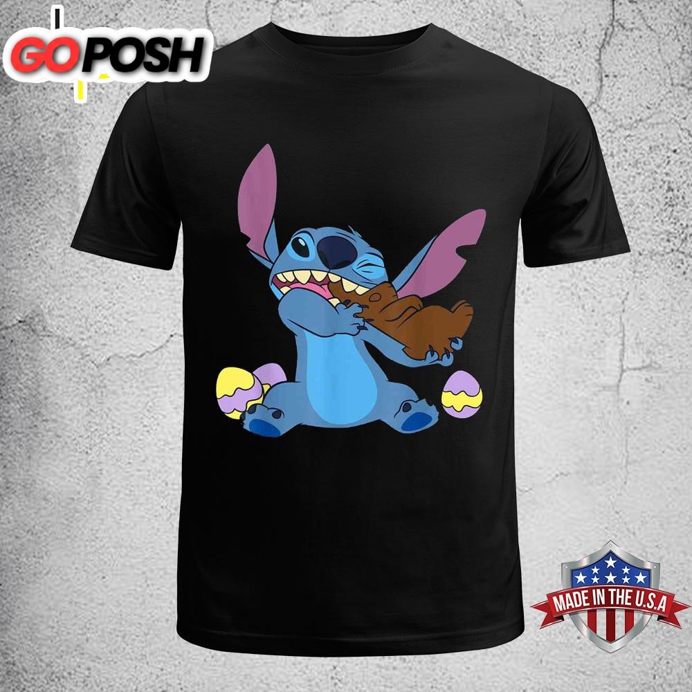 Disney Stitch Eats Chocolate Bunny Easter Disney Easter Shirt