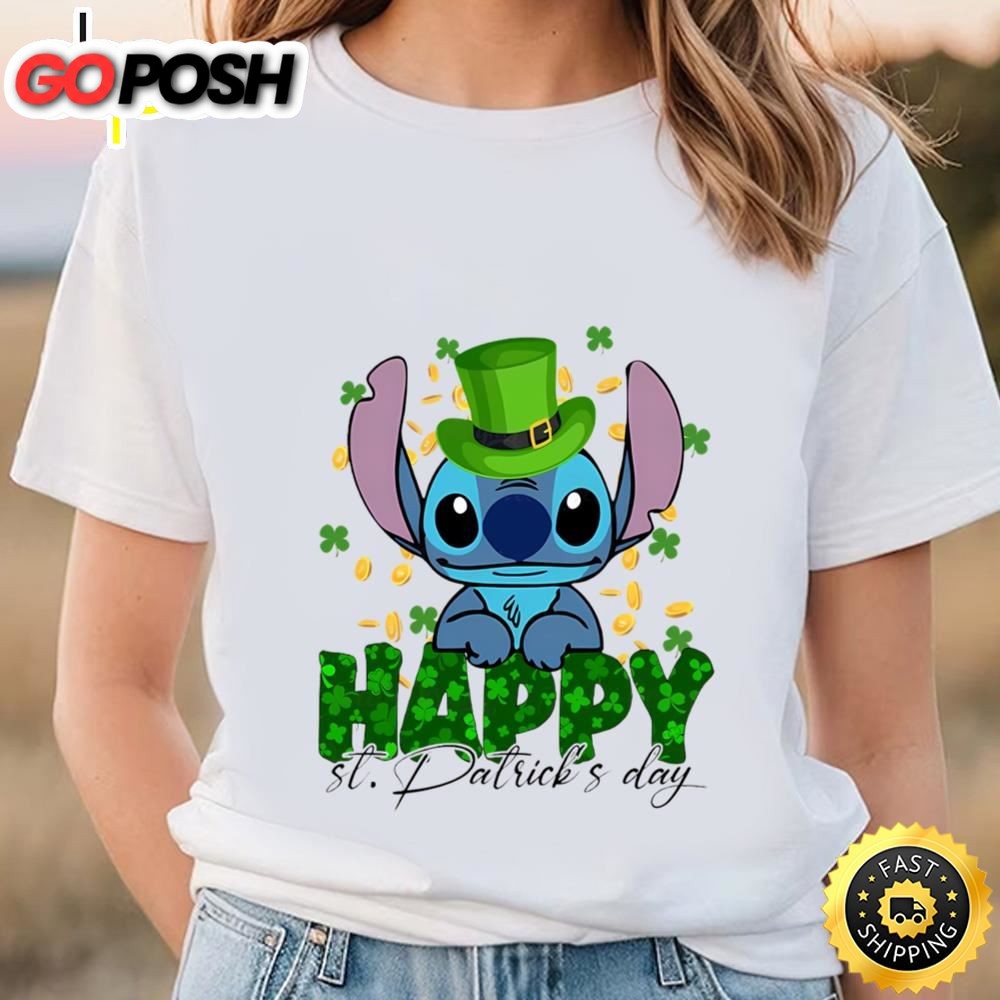 Disney Stitch St. Patricks Day Shirt, Stitch Shenanigans Irish…