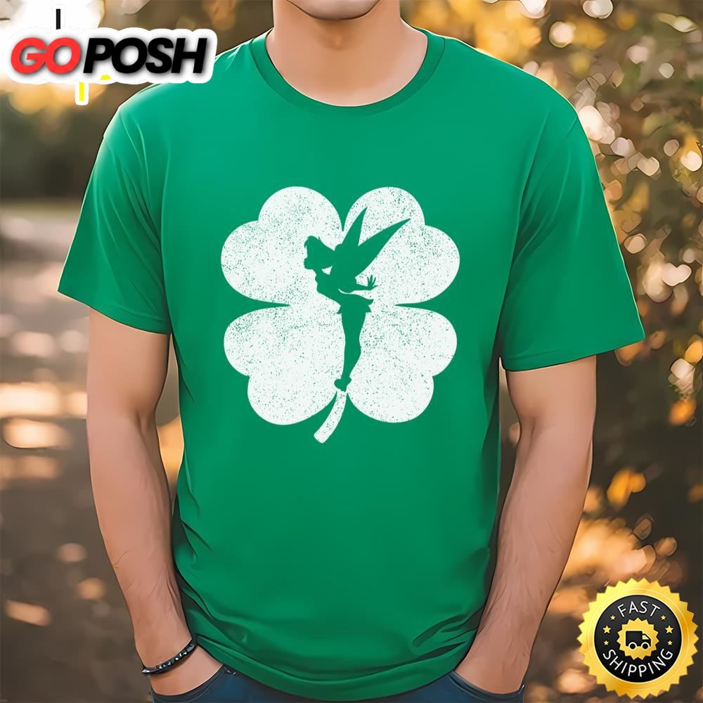 Disney Tinker Bell Shamrock Silhouette St. Patricks Day T-Shirt