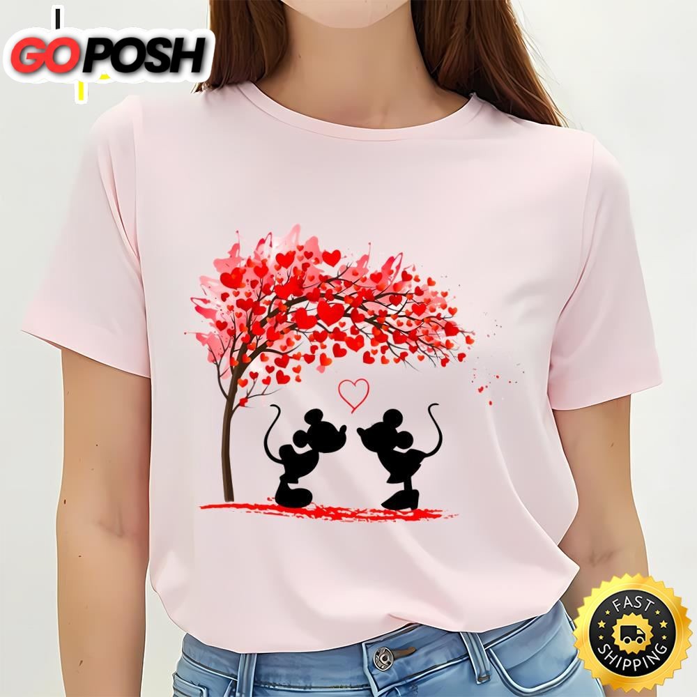 Disney Valentines Minnie Mickey Valentine Tree Shirt