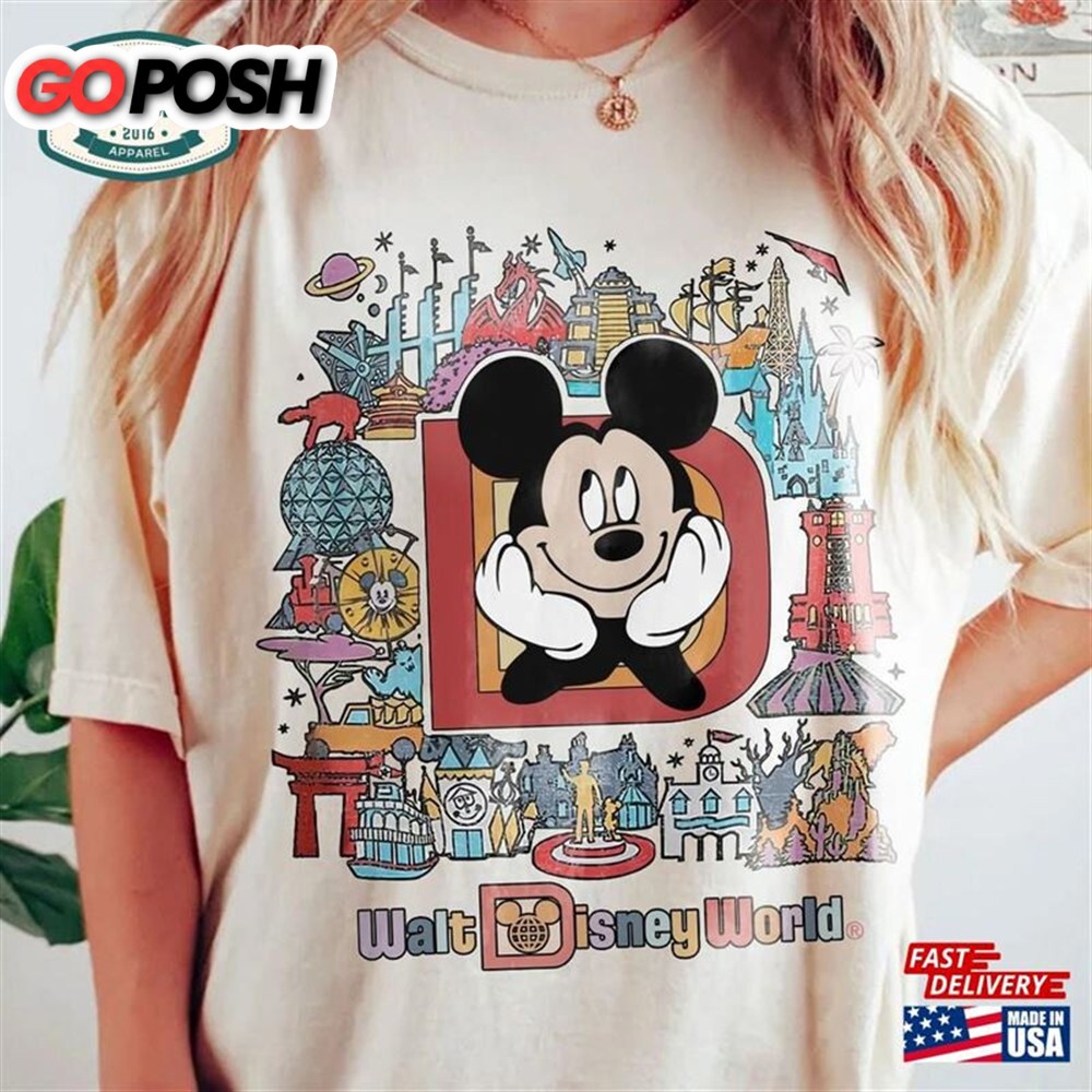 Disney Vintage Group Shirts World Tour Shirt Mickey Mouse Unisex Classic