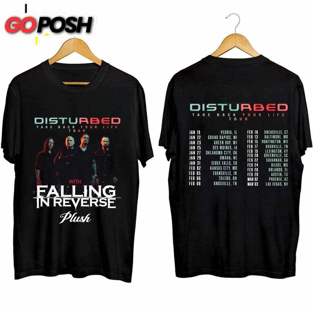 Disturbed 2024 Tour T-Shirt Black Double Sides